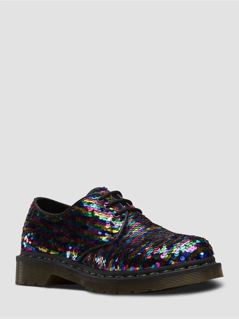 Dr. Martens 1461 Pascal Rainbow Sequin Oxfords reversible rainbow and silver